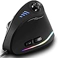Zeerkeer Vertical and Ergonomic Mouse with Joystick - 10000DPI - 11 Programmable Buttons - Thumb, Hand, Wrist and Armrest - Prevention against Mouse and Epicondylitis Syndrome - UBS Wired