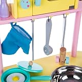 Ultrakidz Kleine Spielküche aus Holz mit Backofen und Mikrowelle, inkl. Kochausstattung - 7