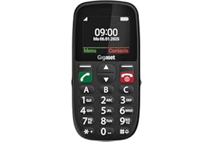 Gigaset GL395 Telefono Cellulare - Per degli anziani - tasti grandi e pulsante di emergenza SOS - Resistente a polvere e spruzzi d'acqua - Senza contratto - Display TFT a colori, Nero