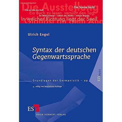 [PDF] Download Syntax der deutschen Gegenwartssprache (Grundlagen der Germanistik (GrG)- Band 22) Kostenlos