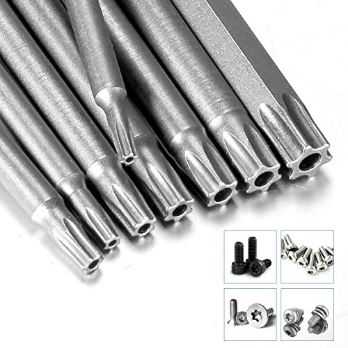 YKEZHU 8 Stück Torx Bits Schraubendreher Set Extra lang(100mm) und magnetisch T8-T40 1/4 Zoll Sechskant Schaft Elektrische Schraubendreher Werkzeuge - 5