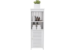 HUOLE Porta carta igienica,Mobile Bagno Salvaspazio, Armadietto Cassettiera Stile Nordico, per bagno, casa e piccoli spazi,80 x 20 x 25 cm - Blanc