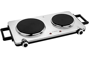 Bomann DKP5033ECB Double Plaque de cuisson 2500 Watts Thermostat réglable Blanc