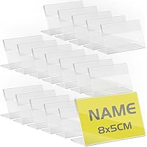 Porta Etichette Prezzi In Acrilico | 20 Pezzi Trasparenti | 6x4 Cm | Per Negozi E Scaffali - Foto 3