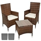 TecTake Aluminium Poly Rattan Gartenmöbel Gartengarnitur...