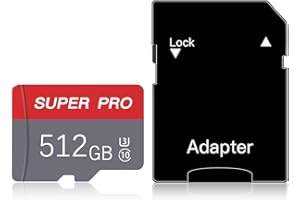 BSTXXJS 512GB Micro SD Card Class 10 Memory Card Micro SD Memory Cards with Adapter for Camera, Phone,Computer,Tachograph,Tablet,Drone