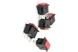 Aexit 5 x Bouchon Rouge Rectangle 2 broches momentané bouton poussoir interrupteur SPST 113C134