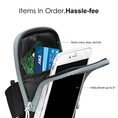 MoKo Sports Armband Bag per iPhone & Galaxy, Bracciale Borsa da Corsa con Finestra Touch Chiara, per Samsung Galaxy Note 8 / S8+, Apple iPhone X / 8 Plus/ 8 / 7 Plus / 6s â€“ Nero