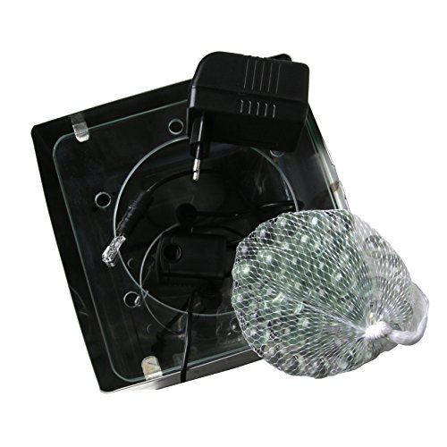 Exklusiv Sockelbrunnen FONTANA PIAZZA mit integrierter multicolor LED in Kugel aus hochwertig gebürsteten Edelstahl 20x20x82cm - 6