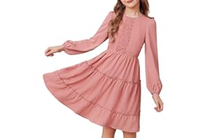 GRACE KARIN Vestido de Princesa Elegante para Nina con Lunares y Mangas Largas para Bodas Fiestas Ceremonias