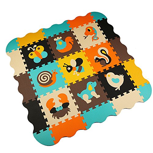 KAIXIN Puzzlematte Spielmatte Spielteppich Schaumstoff Puzzle Kinderteppich25 Stück 120cm * 120cm * 1.2cm - 4
