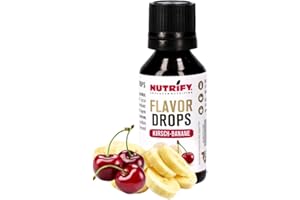 NUTRIFY Flavor Drops Kirsch-Banane 30 ml, Aromatropfen ohne Kalorien, mehr Geschmack in Lebensmittel & Getränke, zuckerfrei, fettfrei, vegan, ohne künstliche Farbstoffe
