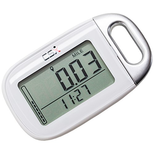 CSX Wander 3D Schrittzähler mit Kalorienzähler und Halsband, P361, weiss - 7