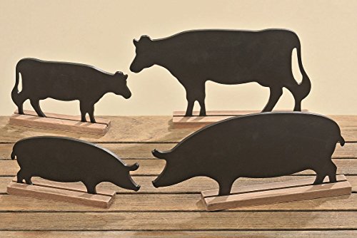 2er Set Tischtafel Schwein und Kuh 29cm Menu Tafel beidseitig - 2