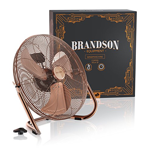 Brandson – Retro Windmaschine / Ventilator | Standventilator 35cm | hoher Luftdurchsatz | Tischventilator / Bodenventilator | im edlen Kupfer-Design - 6