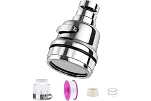 Qoosea 360 °Swivel Sink Faucet Extended Bubbler, Tap Aerator 3 Mode Adjustbale Water Saving Faucet Filter Tap Aerator Filter Tap Spray Adjuster Nozzle Head for Kitchen Bathroom