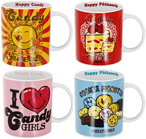 Promobo (Pack of 4 Boxes Gift Boxes Smiley World Cup Mug Collection