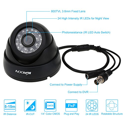 KKMOON 16CH Kanal Voll 960H/D1 800TVL CCTV ¨¹berwachung DVR HDMI P2P Onvif Digital Video Recorder + 4 * Indoor Dome-Kamera + 4 * Outdoor Wetterfest Bullet-Kamera + 8 * 60ft Kabel unterst¨¹tzt IR-CUT¡­ - 2