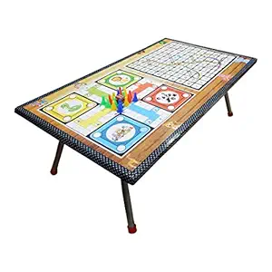 MySale Ludo, Snake & Ladder, Reading, Writing, Eating, and Playing Multipurpose Foldable Wooden Table