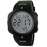 Gosear Männer Wasserdicht Digital Multi-Funktions Im freien Sport Laufen Elektronische Armbanduhr Grün