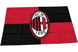 CALCIOGADGETS Bandiera Milan Ufficiale Grande Rossonera cm. 97 x 143 Stemma 1899 per Tifoso Milanista BGMIRN97X143