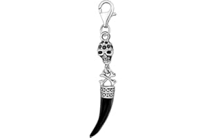 Quiges Donna Ciondolo Charm in Argento Teschi per Braccialetti di Charm e Bead