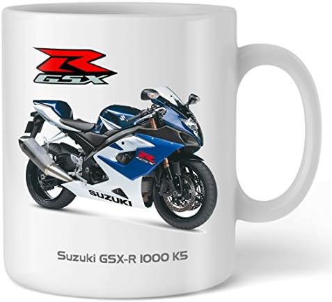 Motorbike Mug with SUZUKI GSXR 1000 Photo Mug - 2005 Blue/White Model CDM-SU05-GSXR1-BLU Motorcycle Gift