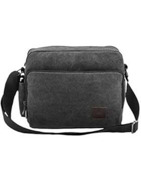 Vincenza Herren Retro Leinen Multifunktion Weekender Kuriertasche für die Reise Umhängetasche Schulranzen Outdoor...