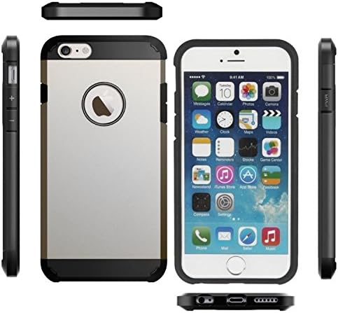 Iphone 5C Case Cover Slim Armor Hybrid [Dual Layer Shockproof] [Silver] [Air Cushion Protection] Hard &amp; Rigid Facil&amp;co®