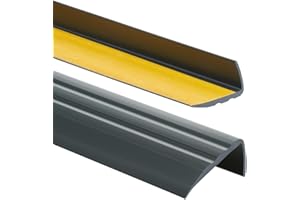 PROFIPVC Nez de marche PVC 50x25mm, 80 cm - Profil d’angle autoadhésif, antidérapant, d'escalier-protection, bande de bordure - Anthracite