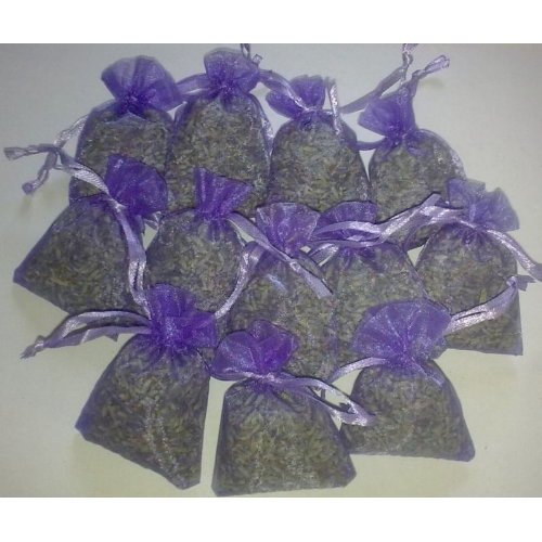 15 Small Organza Bags Filled With Dried Lavender Flowers From Soothing Ideas (You can choose the colour of your bags if you wish) by Soothing IdeasÂ®
