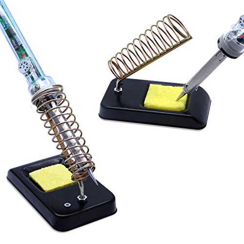 Lötkolben set, AngLink 8-in-1 60W 220V Lötset Einstellbarer Temperatur ( 200°C-450°C ) Handlötkolben Lötkolben kit mit 5 Lötspitzen, Lötkolbenständer, Entlötpumpe, Lötzinn, Antistatikpinzetten und Reinigungsschwamm - 3