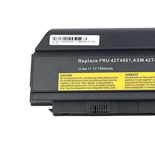 7800mAh 9 cells 11.1V Laptop Battery for LENOVO 0A36282 0A36283 42T4861 42T4865 42T4873 42T4875 42T4899 42T4901 42T4940 42T4942 ASM 42T4862 FRU 42T4861 - 5