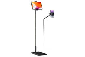 Viozon Tablet Floor Stand-Flexible Long Arm Tablet&Phone Holder,360° Angle Adjustable, Aluminum Alloy, Bedside,Sofaside,Table,Desk,Compatible with iPad,Kindle, iPhone 14 13 Plus/Pro Max (4.7''-11'')b