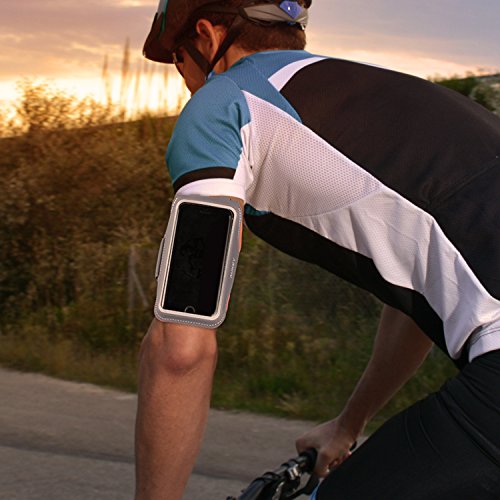 AUKEY Sportarmband Hülle iPhone 7 Schweißfest mit Schlüsselhalter für Laufen , Wandern , Rad Fahren , Gymnastik Fitness Armband für iPhone 6 / 6S , Samsung , HTC und andere Phones unter 5 Zoll ( Orange ) - 5