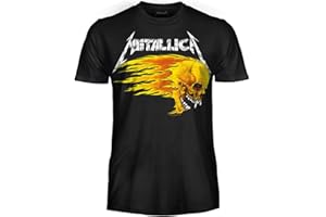 Metallica T-shirt Pushead Flaming Skull T-shirt Rock officiel Band Heavy Metal Maillot unisexe adulte garçon