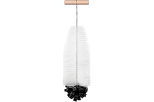 AOOTE Goupillon Bouteille 35cm,Brosse Dense pour Biberon, Brosses à Bouteilles avec Embout Doux en Coton, Goupillon Compatible avec Carafe, Nettoyage Profond sans Rayures Ni Résidus(Noir)
