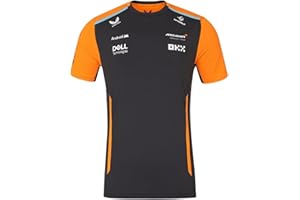 McLaren Equipo de Fórmula Uno - Producto oficial de Fórmula 1 2024 - Camiseta réplica del equipo - Naranja papaya/gris fantasma - Hombre