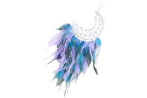 Amosfun Dreamcatcher Dream Catcher Boho Moon Dream Catcher Decor DIY Hanging Blue Dream Catcher Wedding Dream Catcher Ornament for Wall Hanging Home Decoration
