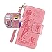 Produktbild HMTECH Für Samsung Galaxy A40 Hülle Handyhülle Prägung Schmetterling Mädchen Flip PU Leder Cover Magnet Schutzhülle Tasche Ständer Handytasche mit 9 Kartenfächer für Samsung Galaxy A40,KT Girl Pink