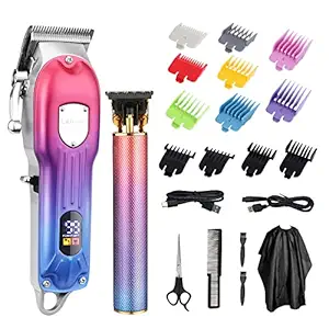 Lanumi Men Hair Clippers & Trimmers Set Cordless Barber Clipper for Hair Cutting Kit with Colored Guide Combs Professional?Beard Trimmer Barbers USB Rechargeable
