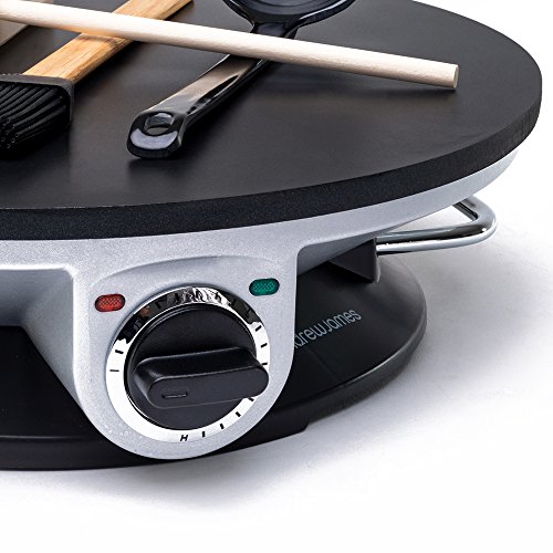 Andrew James 1200 Watt Professioneller, elektrischer Crêpes-Maker – Inklusive Teigverteiler, Holzspatel, Ölpinsel und Teigkelle – 2 Jahre Garantie - 4