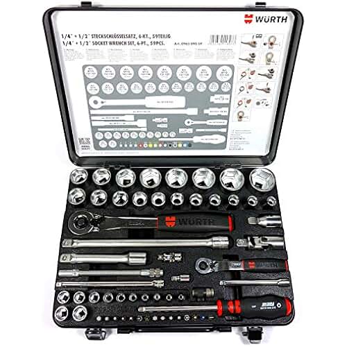 Würth 096509059 - Boîte à Outils Zebra | Rangeuse Avec Mousse Et Ratchet | Gamme Combinée Complète