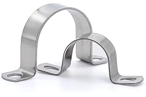 MgcTolBox U-Fascette Stringitubo Acciaio Inox Ø 50 mm, Morsetti Per Tubi - 6 Pezzi Per Confezione