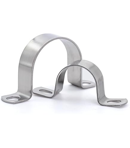 8 Abrazaderas De Tubo Rígido QUARKZMAN – Acero Inoxidable 201, Diámetro 90 Mm, Soporte En U Con 2 Orificios, Para Tuberías Y Cables En Pared O Techo
