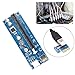 Produktbild Pcie Riser, The perseids 1x bis 16x Pcie Riser Board, Custom-Made 60 cm USB 3.0 Kabel, 3 Power-Optionen (6 Pin/SATA/Molex) - Dedicated für Ethereum Bitcoin Crypto Währung Bergbau (Blau-1pc)