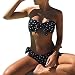 Produktbild Damen BademodeVovotrade Dot Printed Retro Schulterfrei Bow-Knot Bandage Sexy Bikini Set Bademode Brasilianische Sommerferien Baden Push-Up gepolsterter BH + Shorts Badeanzug Beachwear (schwarz, L)