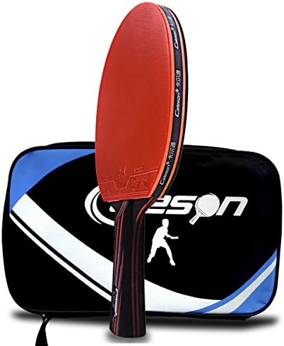 Caleson Table Tennis Racket with Double Carbon Blade .Including Racket Case.Open Grip