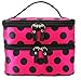 Shilinren Womens Ladys Makeup Case Cosmetic Hand Bag Double Layer Dot Print Bag