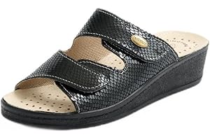 Afibel Mules scratchées Grande Largeur Cuir